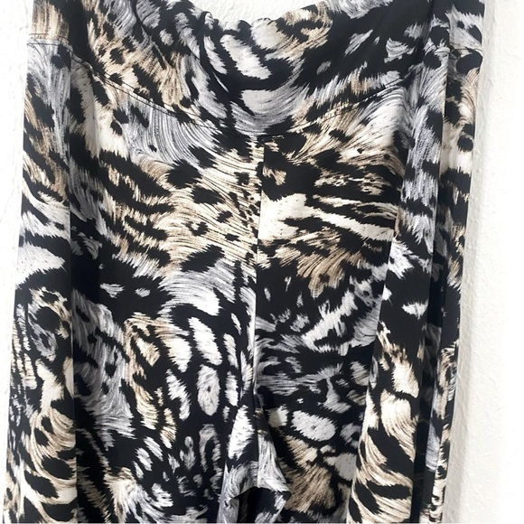 COCO BIANCO Animal Print Palazzo Pants Medium Super Wide Leg Pull On Pants EUC - Picture 6 of 8